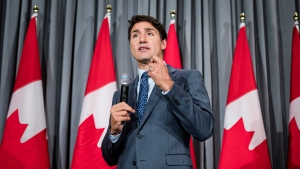 Prime Minister Justin Trudeau addresses a crowd at a Liberal fundraiser in Brampton, Ont., on Thursday, September 5, 2019. Trudeau is to call the next federal election Wednesday morning. THE CANADIAN PRESS/Christopher Katsarov