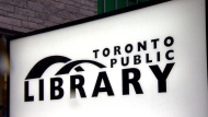 A sign at a Toronto Public Library branch is seen in this undated file image. (CTV News Toronto) 