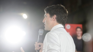 Liberal leader Justin Trudeau holds a rally in Montreal, Quebec on Thursday Oct. 17, 2019. THE CANADIAN PRESS/Sean Kilpatrick