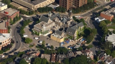 Aerial view of the historic building at the University of Toronto as seen from the CTV News helicopter, Thursday, Sept. 10, 2009. (Tom Podolec / CTV News)
