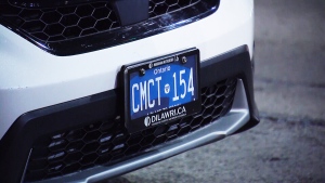 A new Ontario licence plate is seen in this photo. (CTV News Toronto)