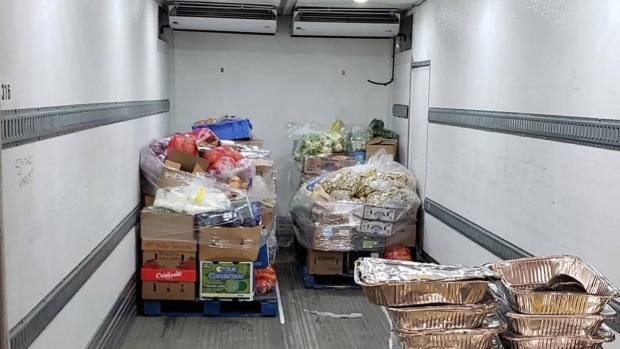 Donated food from Scotiabank Arena