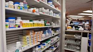 A shelf of drugs at a pharmacy Thursday, March 8, 2012 in Quebec City. . THE CANADIAN PRESS/Jacques Boissinot