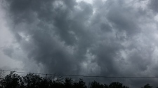 Dark clouds gather in Bonfield, Ont.