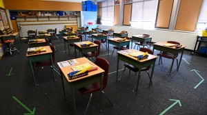 A grade six class room is pictured in this September 14, 2020 photo. THE CANADIAN PRESS/Nathan Denette