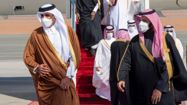 Emir Sheikh Tamim and  Mohammed bin Salman