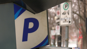A parking meter is pictured in Winnipeg's exchange district on January 8, 2021. (CTV News Photo Glenn Pismenny)
