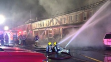 Olive Ave Row house fire