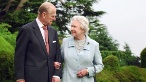 In this Nov. 18, 2007 file photo, Queen Elizabeth II and the Duke of Edinburgh at Broadlands. Prince Philip, the irascible and tough-minded husband of Queen Elizabeth II who spent more than seven decades supporting his wife in a role that both defined and constricted his life, has died, Buckingham Palace said Friday, April 9, 2021. He was 99. (Fiona Hanson/PA via AP, File)