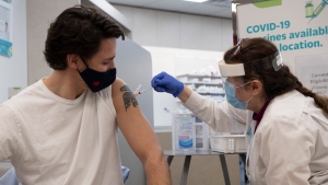 Trudeau gets COVID-19 vaccine