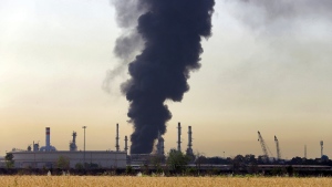 Oil refinery fire