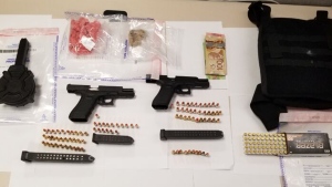 Guns and magazines seized
