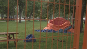 encampment, Alexandra Park, 