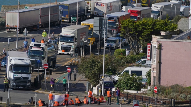 UK dover ferry protest 