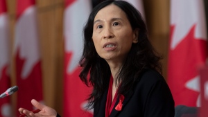 FILE - Chief Public Health Officer Theresa Tam responds to a question during a news conference Tuesday December 1, 2020 in Ottawa. THE CANADIAN PRESS/Adrian Wyld 