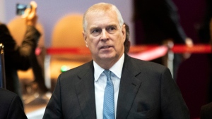 FILE - In this Sunday, Nov. 3, 2019 file photo, Britain's Prince Andrew arrives at ASEAN Business and Investment Summit (ABIS) in Nonthaburi, Thailand.