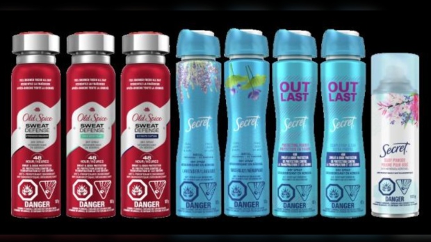 Old Spice and Secret products recalled