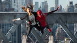 This image released by Sony Pictures shows Zendaya, left, and Tom Holland in Columbia Pictures' "Spider-Man: No Way Home." (Sony Pictures via AP) 