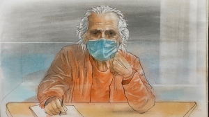 Peter Nygard is seen in this court sketch at his bail hearing on Wednesday, January 19,2022. Courtesy: John Mantha.