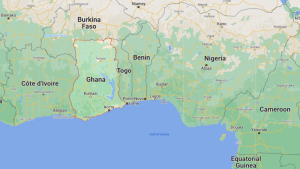 A map of Africa with Ghana highlighted is seen in this file image. (Google Maps) 