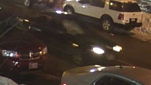 A suspect vehicle in a weekend hit-and-run in North York is shown in this surveillance camera image. (Toronto Police Service)