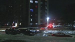 Peel Regional Police investigate a fatal stabbing on Roche Court in Mississauga Tuesday, January 25, 2022.