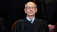 In this April 23, 2021, file photo, Supreme Court Associate Justice Stephen Breyer sits during a group photo at the Supreme Court in Washington. (Erin Schaff/The New York Times via AP, Pool, File) 