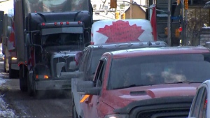 Downtown Ottawa as trucker convoy arrives