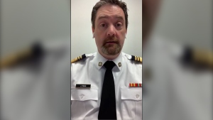 Ontario Fire Marshal Jon Pegg speaks in a message posted to social media Friday January 28, 2022. (@jonpeggOFMEM /Twitter)