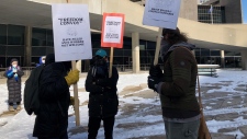 Protest at Toronto City Hall (Beth Macdonnell/CTV 