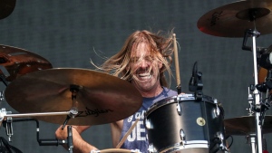 FILE - Taylor Hawkins of the Foo Fighters performs at Pilgrimage Music and Cultural Festival at The Park at Harlinsdale on Sunday, Sept. 22, 2019, in Franklin, Tenn. Hawkins, the longtime drummer for the rock band Foo Fighters, has died, according to reports, Friday, March 25, 2022. He was 50. (Photo by Al Wagner/Invision/AP, File)