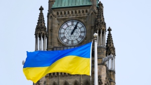 Ukraine flag peace tower 