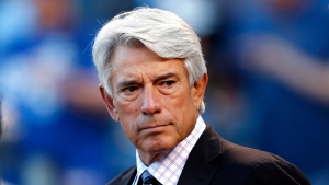 Buck Martinez, television announcer, watches before Game 6 of the American League Championship Series between the Kansas City Royals and the Toronto Blue Jays in Kansas City, Mo., in this file image from Oct. 23, 2015. (AP Photo/Paul Sancya, File)