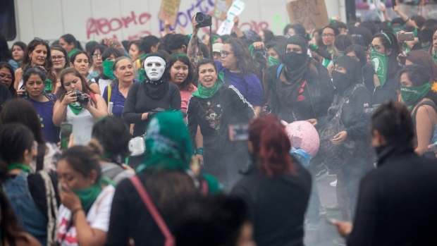 March for abortion rights in Mexico City in 2019