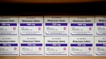 Boxes of the drug mifepristone line a shelf at the West Alabama Women's Center in Tuscaloosa, Ala., on Wednesday, March 16, 2022. The drug is one of two used together in "medication abortions." According to Planned Parenthood, mifepristone blocks progesterone, stopping a pregnancy from progressing. (AP Photo/Allen G. Breed)