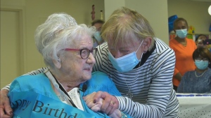 Gerda Cole and her daughter Sonya Grist reunites at Cole's 98th birthday party. The two have not seen each other for 80 years after Cole gave Grist up for adoption when she was still a  baby.