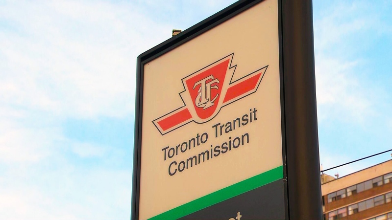 A TTC sign is seen outside a subway station in this undated photo.