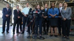 New York Gov. Kathy Hochul speaks during a news conference about Saturday's shooting at a supermarket on Sunday, May 15, 2022, in Buffalo, N.Y. A white 18-year-old wearing military gear and livestreaming with a helmet camera opened fire with a rifle at a supermarket, killing and wounding people in what authorities described as 'racially motivated violent extremism.' (AP Photo/Joshua Bessex)