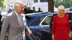 Britain's Prince Charles and Camilla, Duchess of Cornwall, arrive at Canada House in London, Thursday, May 12, 2022. Prince Charles and his wife, Camilla, are in Newfoundland and Labrador's capital today to begin a three-day Canadian tour focused on Indigenous reconciliation and climate change. (Hannah McKay/Pool Photo via AP)