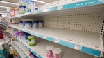 Shortages of many popular brands of baby formula are seen on a pharmacy shelf, Monday, May 16, 2022 in Montreal.THE CANADIAN PRESS/Ryan Remiorz 