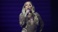 Mariah Carey performs during a concert celebrating Dubai Expo 2020 One Year to Go in Dubai, United Arab Emirates, Sunday, Oct. 20, 2019. (AP Photo/Kamran Jebreili) 