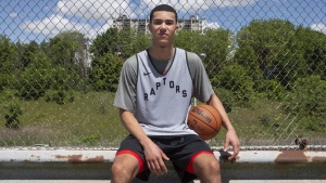 NBA draft prospect Caleb Houstan is photographed outside the Toronto Raptors training facility in Toronto on Friday, June 10, 2022. THE CANADIAN PRESS/Chris Young