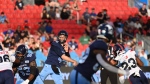 Toronto Argonauts quarterback McLeod Bethel-Thompson throws downfield during first half CFL football action against the Montreal Alouettes in Toronto Thursday, June 16, 2022. THE CANADIAN PRESS/Jon Blacker