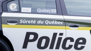 Surete du Quebec police car is shown during a news conference in Montreal on Wednesday, July 22, 2020. THE CANADIAN PRESS/Paul Chiasson