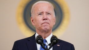 President Joe Biden speaks at the White House in Washington, Friday, June 24, 2022, after the Supreme Court overturned Roe v. Wade. (AP Photo/Andrew Harnik)