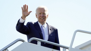 President Joe Biden waves before boarding Air Force One at Andrews Air Force Base, Md., Saturday, June 25, 2022. Biden is traveling to Germany to attend a Group of Seven summit of leaders of the world's major industrialized nations. After the meeting in the Bavarian Alps, the president will go to Madrid on June 28 to participate in a gathering of NATO member countries. (AP Photo/Susan Walsh)