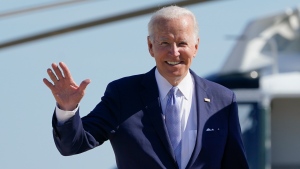 President Joe Biden waves to the media as he walks to board Air Force One at Andrews Air Force Base, Md., Saturday, June 25, 2022. Biden is traveling to Germany to attend a Group of Seven summit of leaders of the world's major industrialized nations. After the meeting in the Bavarian Alps, the president will go to Madrid on June 28 to participate in a gathering of NATO member countries. (AP Photo/Susan Walsh)