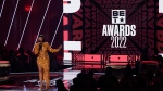 Host Taraji P. Henson speaks at the BET Awards on Sunday, June 26, 2022, at the Microsoft Theater in Los Angeles. (AP Photo/Chris Pizzello)