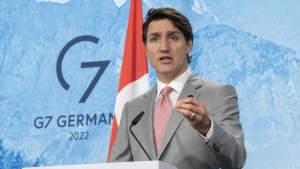 Prime Minister Justin Trudeau responds to a question during the closing news conference at the G7 Summit in Schloss Elmau on Tuesday, June 28, 2022. Prime Minister Justin Trudeau is defending Canadian military spending after a new NATO report this week showed Canada heading in the wrong direction. THE CANADIAN PRESS/Paul Chiasson