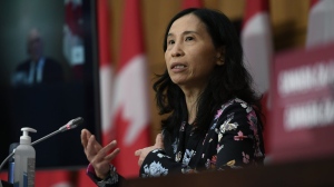 Chief Public Health Officer of Canada Dr. Theresa Tam speaks during a news conference on the COVID-19 pandemic in Ottawa on Tuesday, Dec. 22, 2020. Canada's top doctor says negotiations are underway for more vaccines to curtail monkeypox as confirmed cases reached 278 nationwide. THE CANADIAN PRESS/Justin Tang